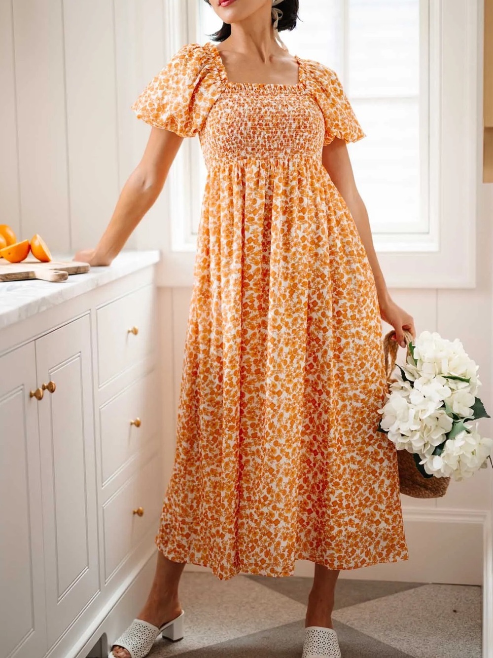 Ivy City Co Serendipity Floral Smocked Dress Medium Boho Cottage